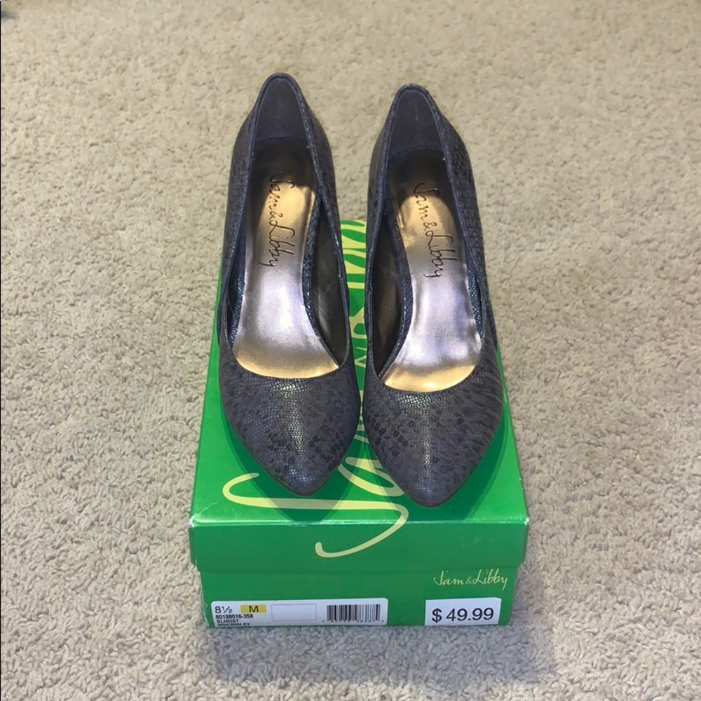 Sam and Libby snake print heels